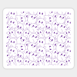 Kawaii Bunnies Purple Sticker